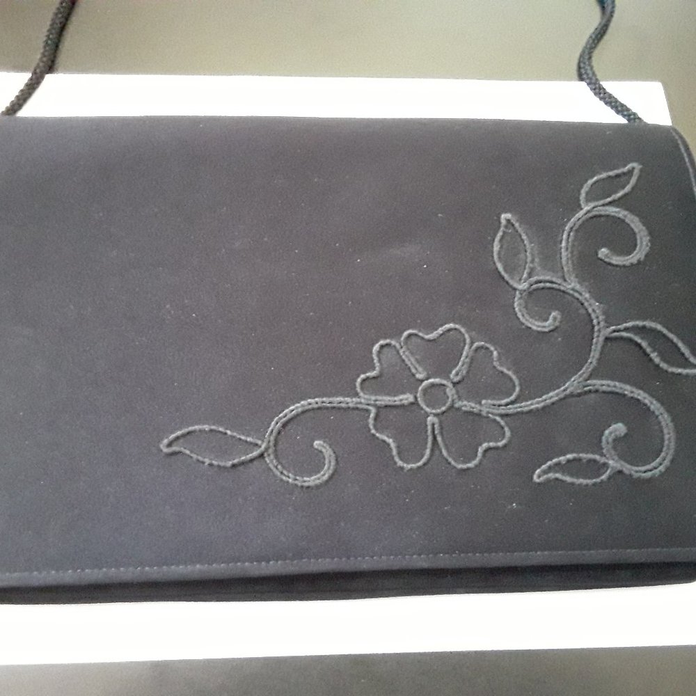 Vintage Lewis Black Silk Evening Clutch